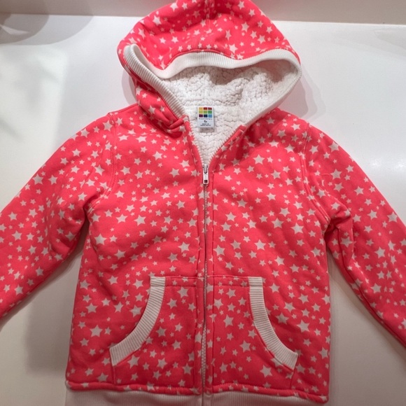 Healthtex Other - HEALTHTEX GIRLS PINK STARRED SIZE 5T HOODIE ZIP UP SWEAT SHIRT. BRITE PINK/WHITE